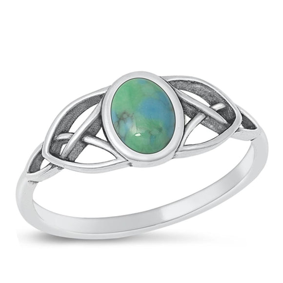 Sterling Silver Turquoise Celtic Ring