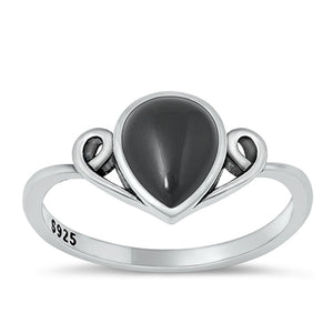 Sterling Silver Black Agate Ring