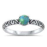 Sterling Silver Turquoise Bali Ring