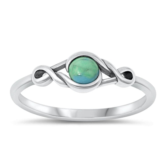 Sterling Silver Turquoise Infinity Ring