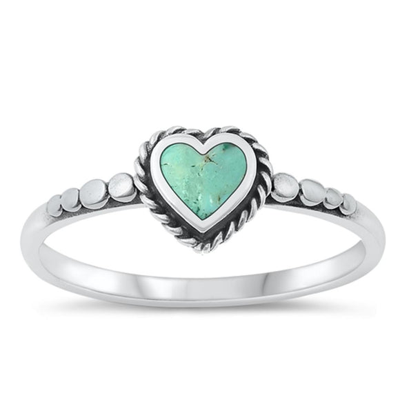 Sterling Silver Turquoise Heart Ring