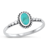 Sterling Silver Turquoise Bali Style Ring