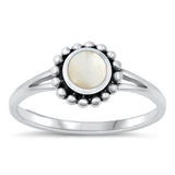 Sterling Silver Mother of Pearl Flower Ring