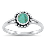 Sterling Silver Turquoise Flower Ring