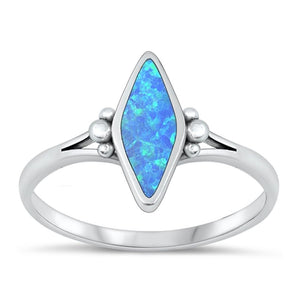 Sterling Silver Blue Lab Opal Marquise Ring