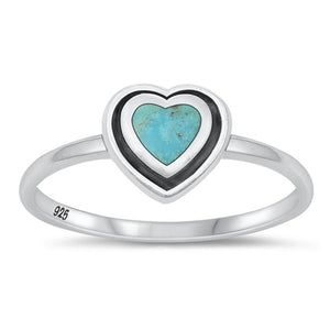 Sterling Silver Turquoise Heart Ring