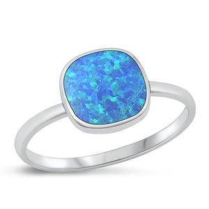 Sterling Silver Blue Lab Opal Chunk Ring