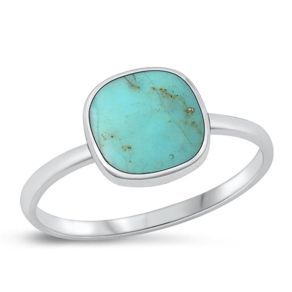 Sterling Silver Turquoise Cushion Ring