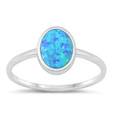 Sterling Silver Blue Lab Opal Ring