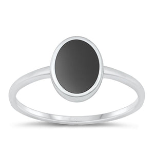 Sterling Silver Black Agate Ring