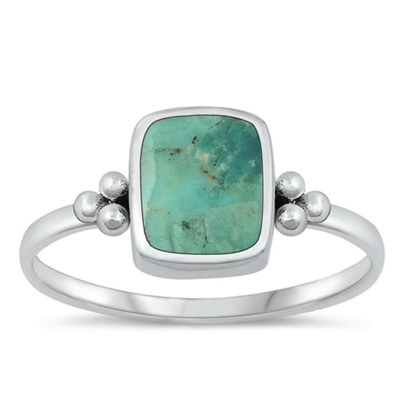 Sterling Silver Turquoise Bali Ring