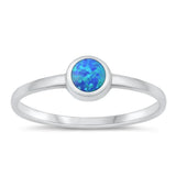 Sterling Silver Blue Lab Opal Ring