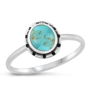 Sterling Silver Turquoise Flower Ring