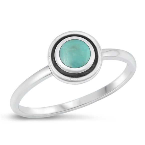 Sterling Silver Turquoise Circle Ring