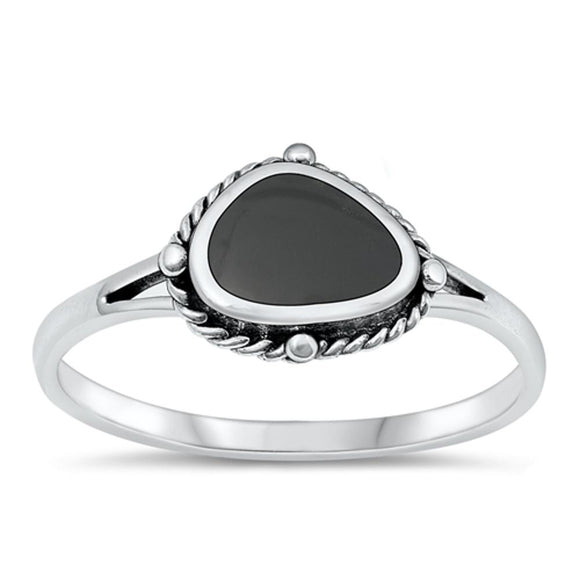 Sterling Silver Black Agate Ring