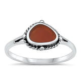 Sterling Silver Red Agate Ring