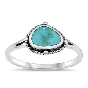 Sterling Silver Turquoise Bali Ring