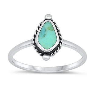 Sterling Silver Turquoise Bali Ring