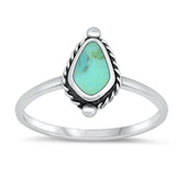 Sterling Silver Turquoise Bali Ring