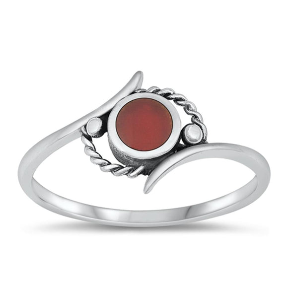 Sterling Silver Red Agate Ring