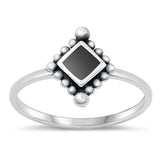 Sterling Silver Black Agate Ring