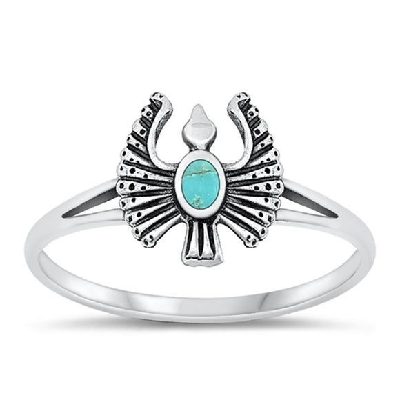 Sterling Silver Rising Phoenix Turquoise Ring