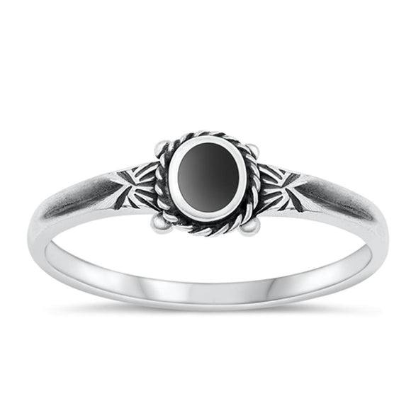 Sterling Silver Black Agate Ring