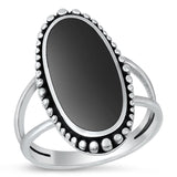 Sterling Silver Black Onyx Bali Cocktail Ring