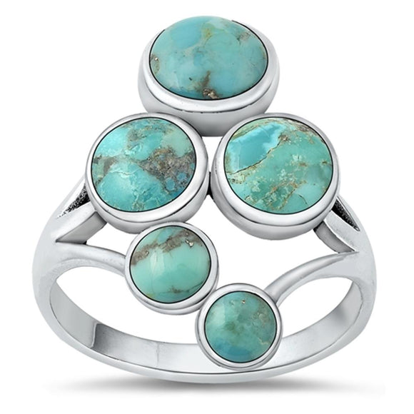 Sterling Silver Abstract Turquoise Cocktail Ring