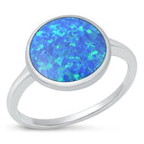 Sterling Silver Blue Lab Opal Cocktail Ring