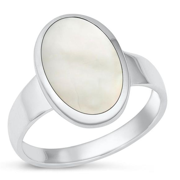 Sterling Silver Oval Freshwater Pearl Cocktail Ring