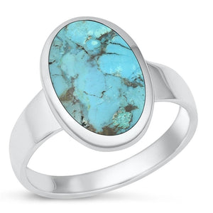 Sterling Silver Oval Turquoise Cocktail Ring