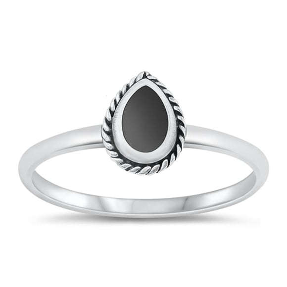 Sterling Silver Black Agate Ring