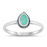 Sterling Silver Turquoise Teardrop Ring