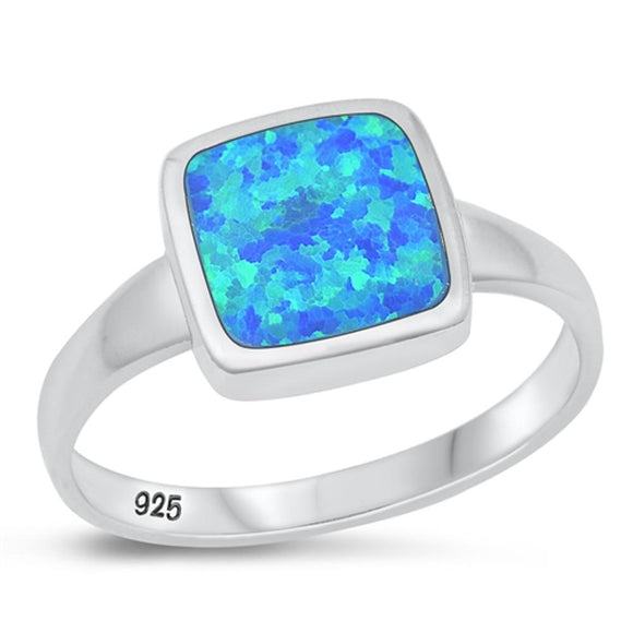 Sterling Silver Blue Lab Opal Ring