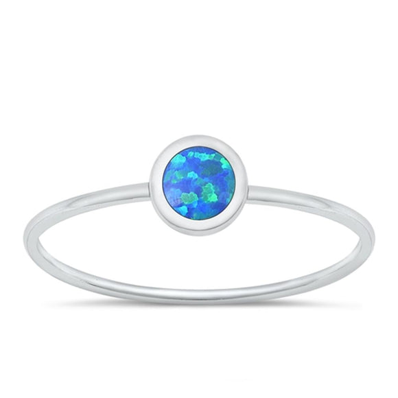 Sterling Silver Blue Lab Opal Ring