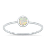 Sterling Silver White Lab Opal Ring