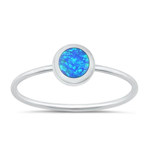 Sterling Silver Blue Lab Opal Ring