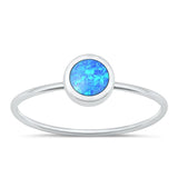 Sterling Silver Blue Lab Opal Ring