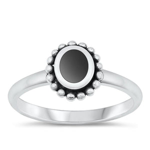 Sterling Silver Black Agate Ring