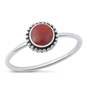 Sterling Silver Red Agate Ring