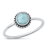 Sterling Silver Larimar Flower Ring