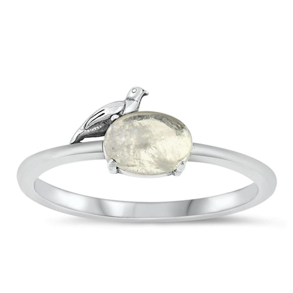 Sterling Silver Moonstone Bird Ring