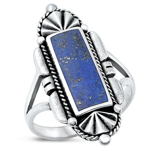 Sterling Silver Lapis Bali Ring