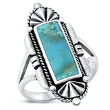 Sterling Silver Turquoise Bali Ring