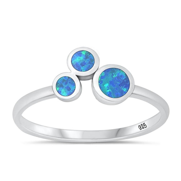 Sterling Silver Blue Lab Opal Ring