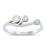 Sterling Silver White Lab Opal Ring