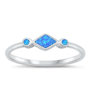 Sterling Silver Blue Lab Opal Ring