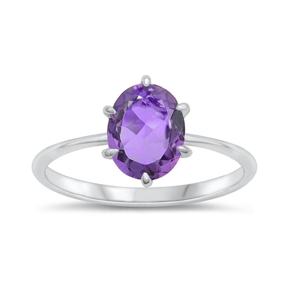 Sterling Silver Genuine Amethyst Ring