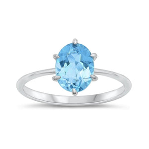 Sterling Silver Genuine Blue Topaz Ring